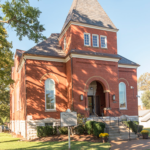 Exterior of a brick building.